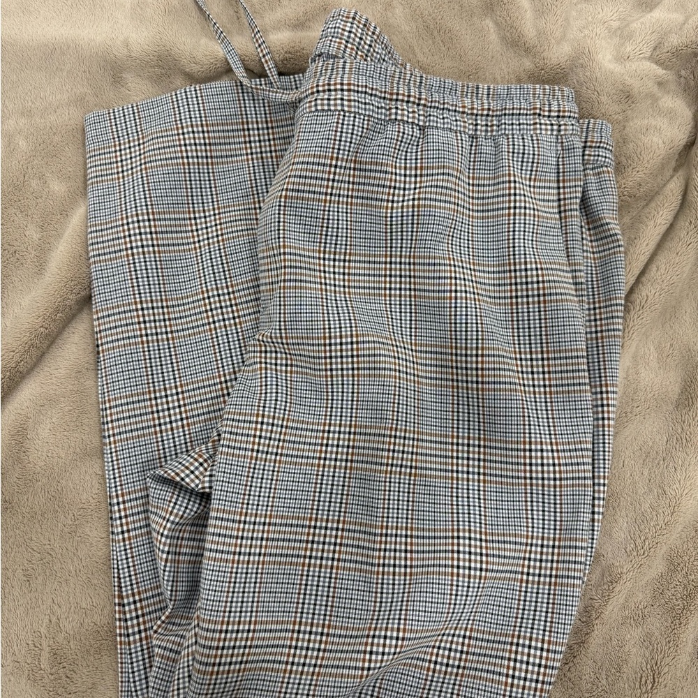 H&M Gray Plaid Chinos